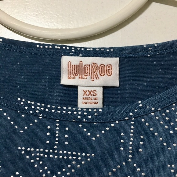LulaRoe blue and silver detail tunic shirt - Picture 5 of 5